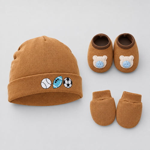 Soft cotton baby gloves and foot covers for newborns