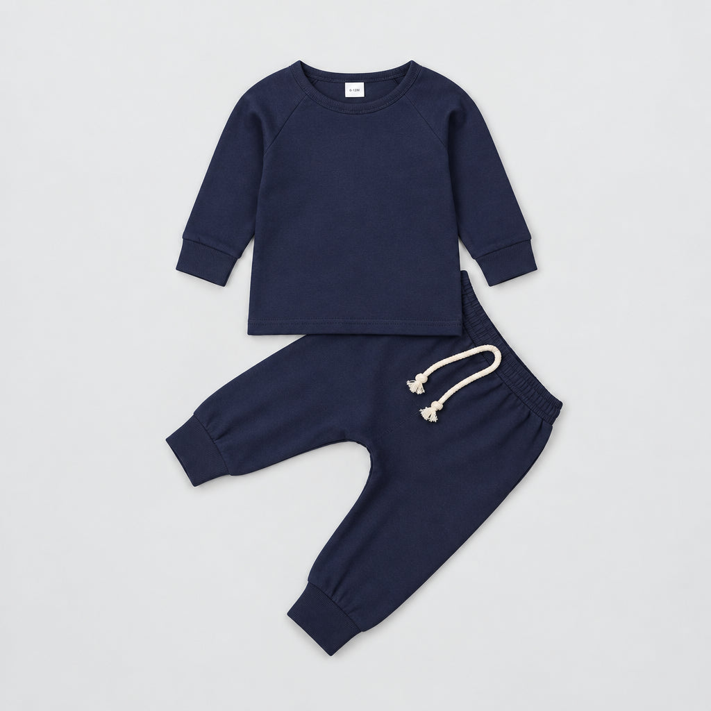 Blue cotton tracksuit set for baby