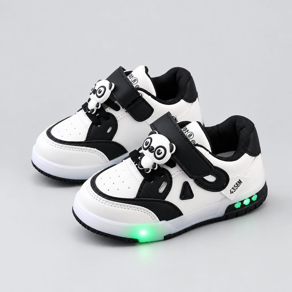 Black cartoon casual shoes for kids