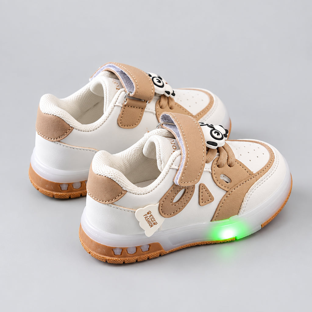 Khaki cartoon casual shoes for kids